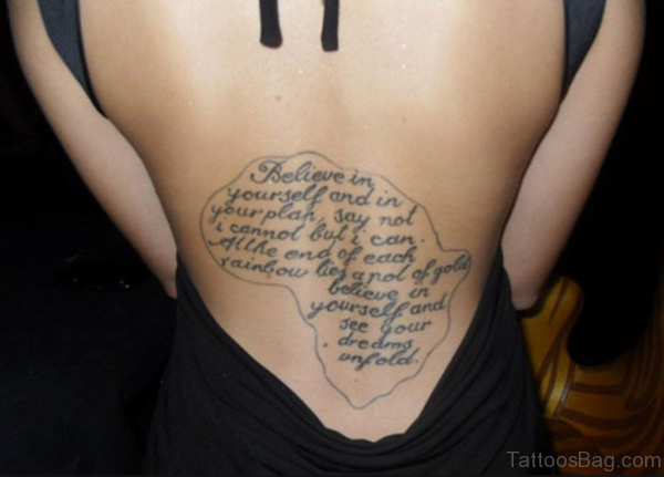 African Outline Map Tattoo On Back