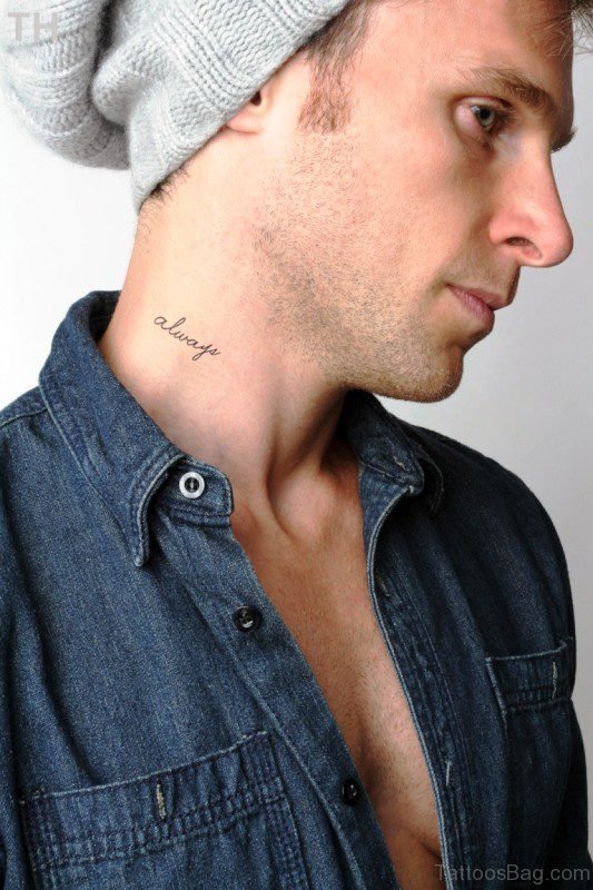 Always Letter Tattoo On Neck