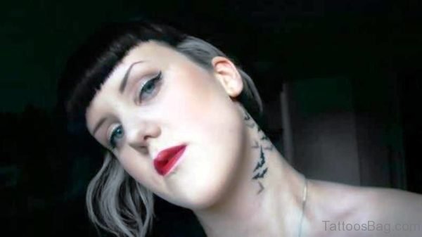 Amaizng Bats Tattoo On Neck