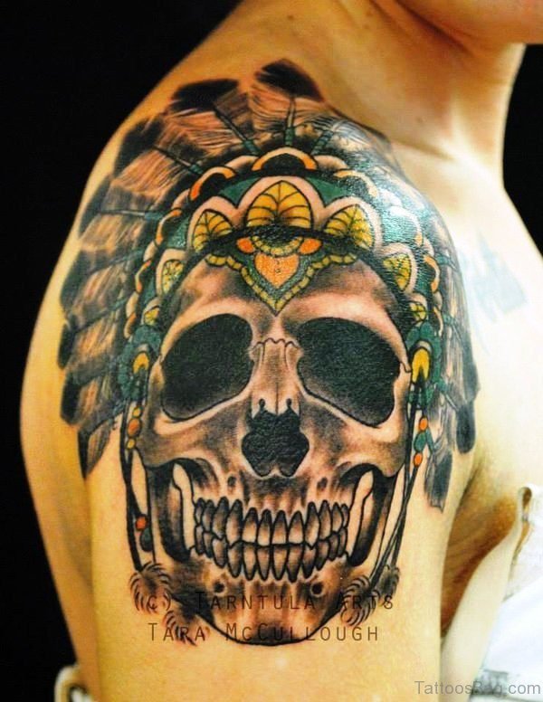 Amazing Skull Shoulder Tattoo