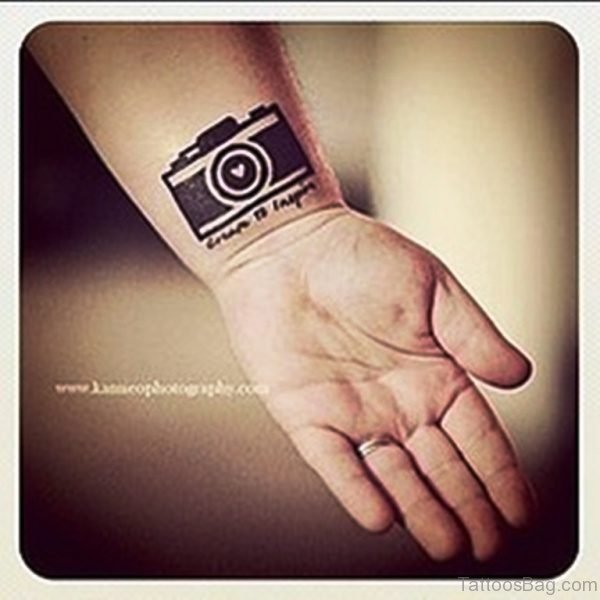Amazing Camera Wrist Tattoo