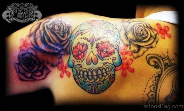 Amazing Colored Skull Tattoo