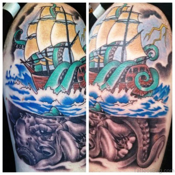 Amazing Colorful Octopus Tattoo