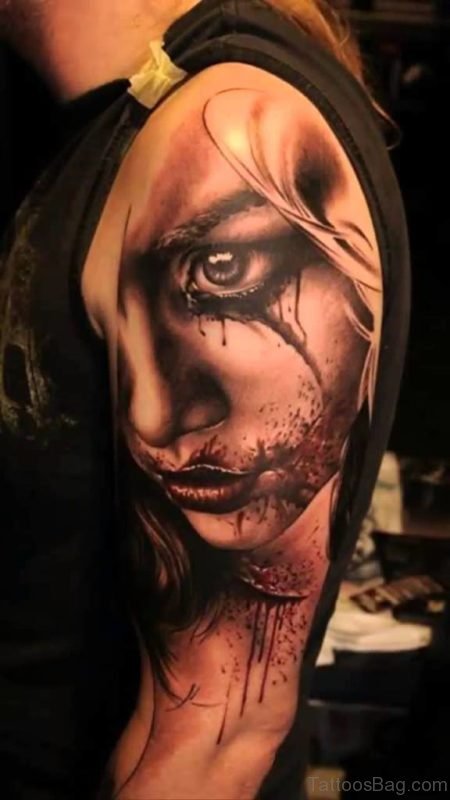 Amazing Girl Portrait Tattoo 