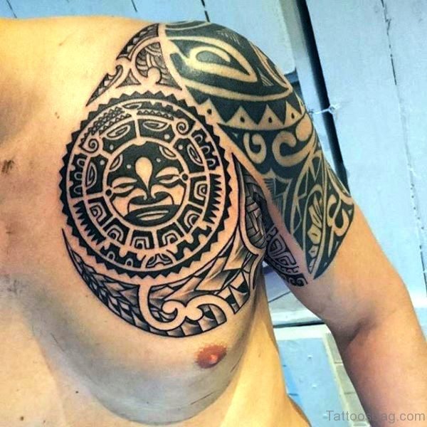 Amazing Maori Tattoo On Left Shoulder