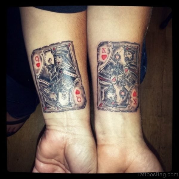 Amazing Queen And King Cards Tattoo