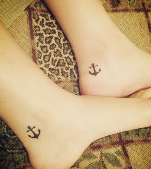 Amazing Small Anchor Tattoo On Ankle
