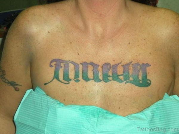 Ambigram Tattoo On Chest