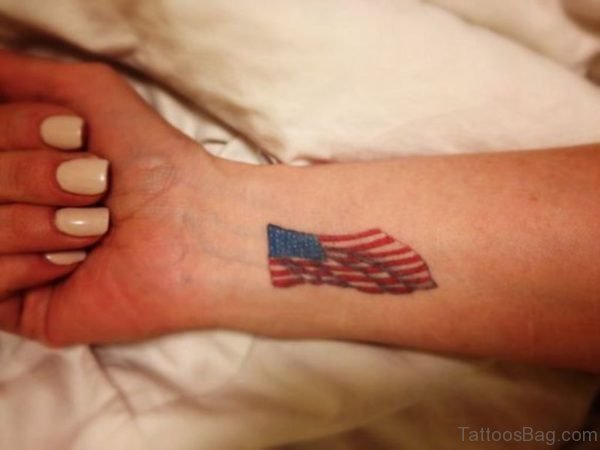 American Flag Wrist Tattoo