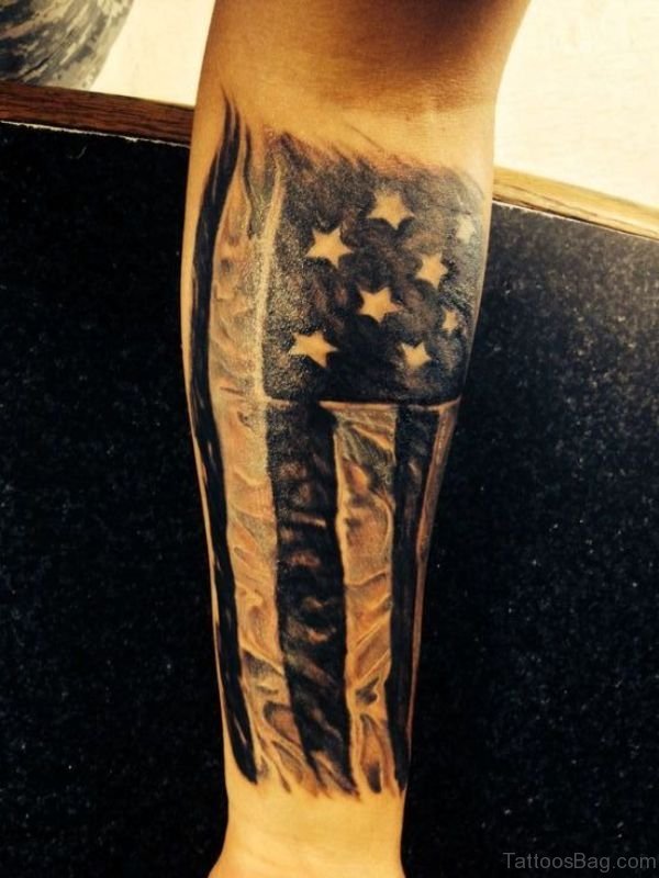 American Flag Wrist Tattoo Design
