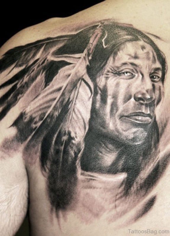 American Tattoo On Back Shoulder 
