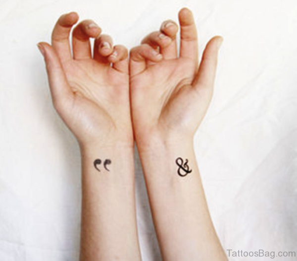 Ampersand Ad Quotation Wrist Tattoo