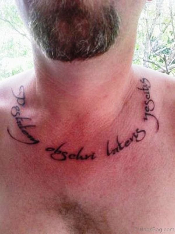 Amazing Letters Tattoo On Neck