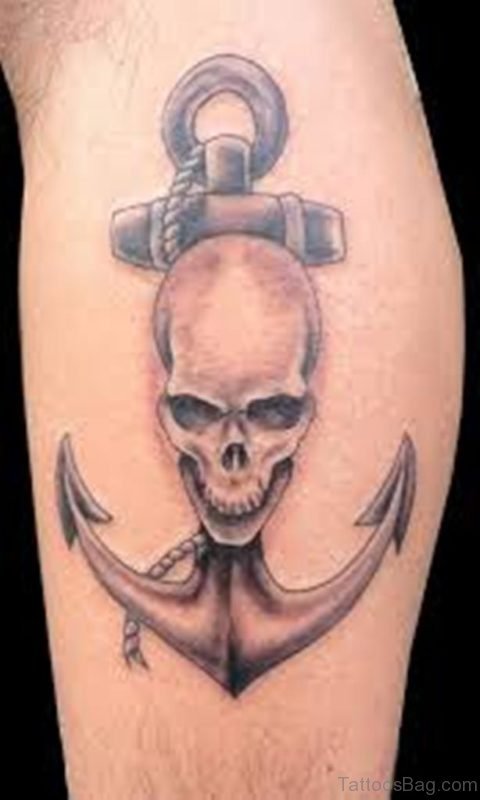Anchor And Skull Tattoo