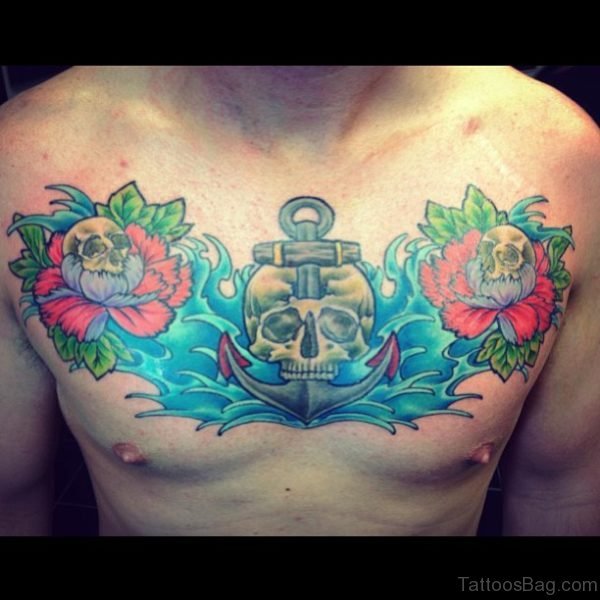 Anchor And Skull Tattoo