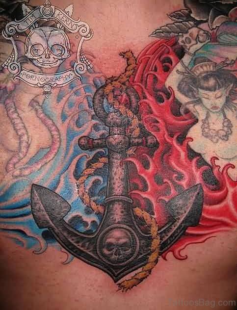 Anchor Chest Tattoo