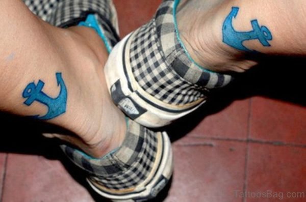 Anchor Tattoo Ankle Men