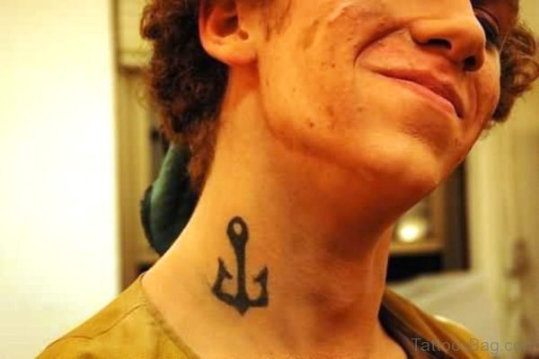 Anchor Tattoo For Neck