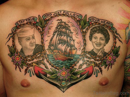 Anchor Tattoo On Chest