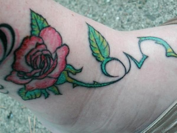Ankle Rose Tattoo Image