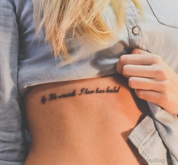 Arabic Tattoos On Rib