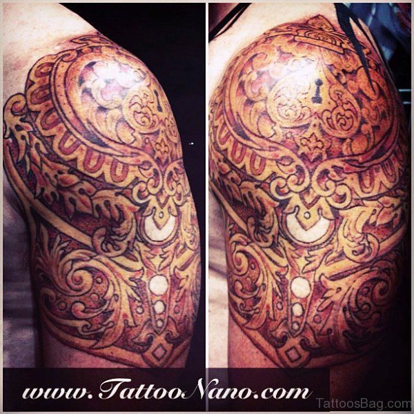 Armor Shoulder Tattoo Design