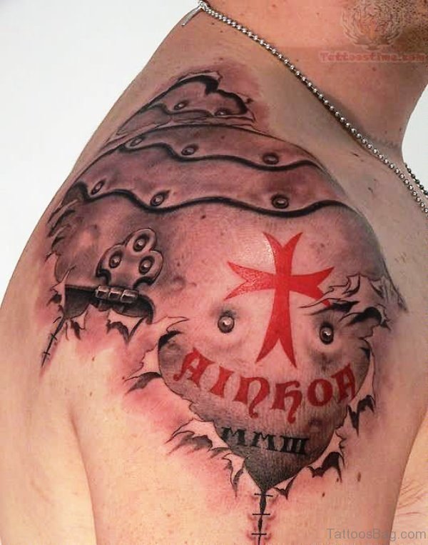 Armour Ripped Skin Tattoo