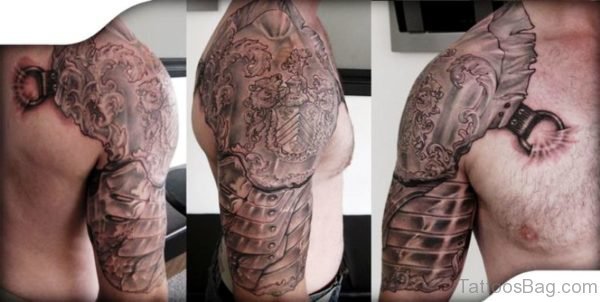 Armour Shoulder Tattoo Design
