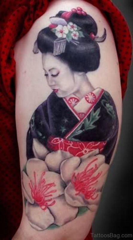 Attractive Geisha Tattoo