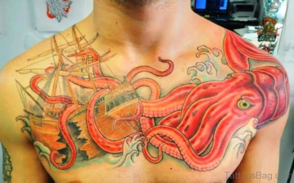 Attractive And Cool Kraken Tattoo