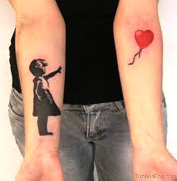 Attractive Balloon Tattoo On Wrist