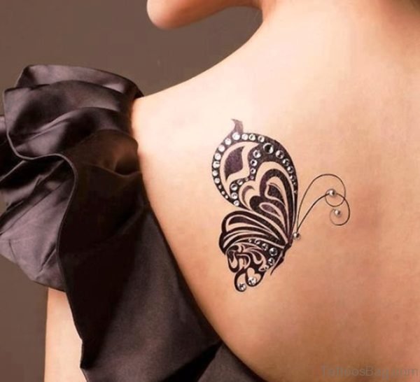 Attractive Black Butterfly Tattoo