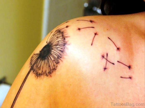Attractive Dandelion Tattoo On Shoulder