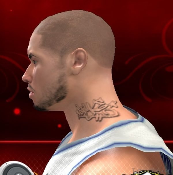 Attractive Gangster Tattoo On Neck