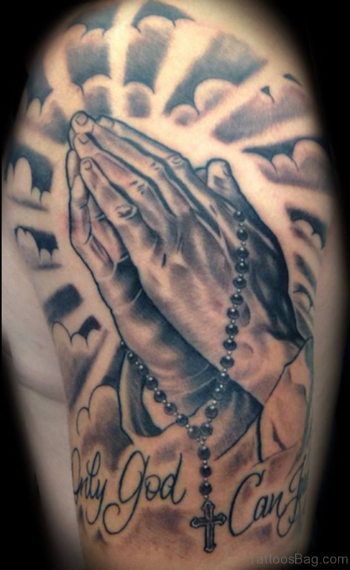 Attractive Praying Hands Tattoo