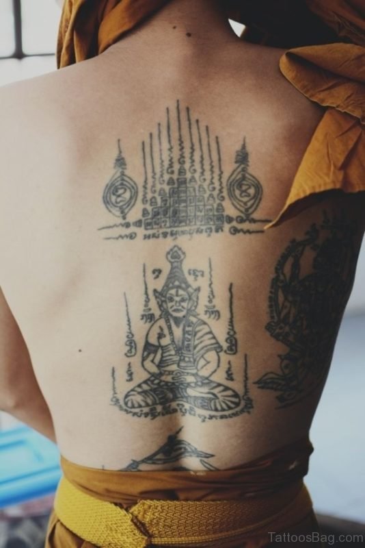 Awesome Buddhist Script Tattoo
