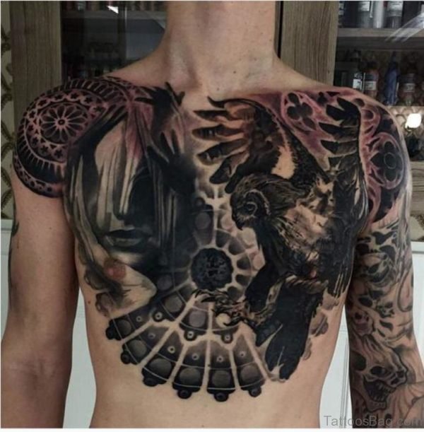 Elegant Chest Tattoo