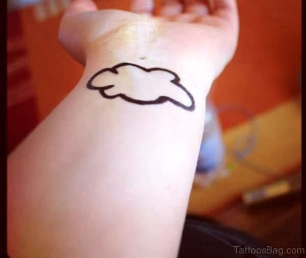 Awesome Cloud Tattoo On Left Wrist 