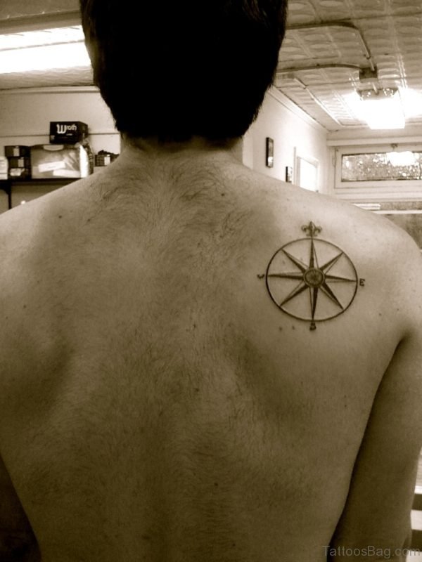 Awesome Compass Tattoo On Back