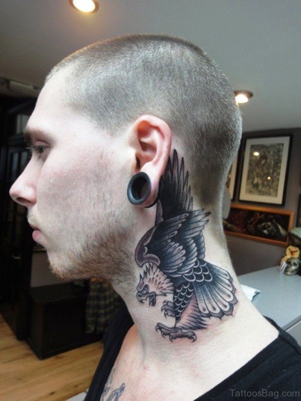 Awesome Eagle Tattoo On Neck