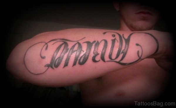 Awesome Family Ambigram Tattoo