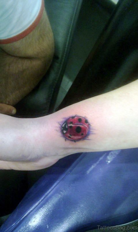 Awesome Ladybird Wrist Tattoo 