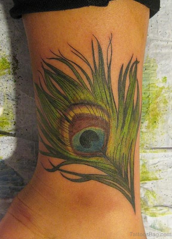 Awesome Peacock Feather Wrist Tattoo