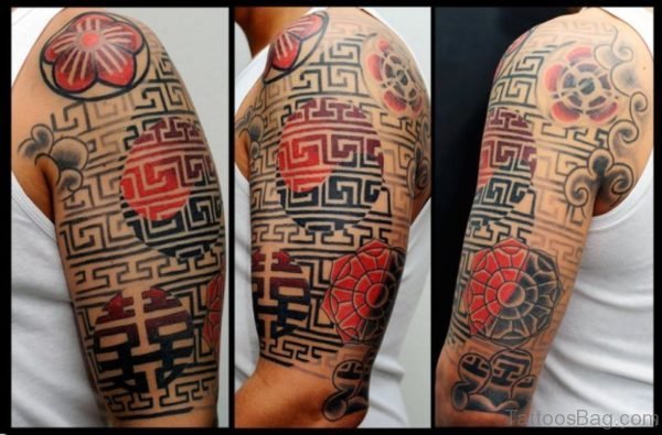 Awesome Shoulder Half Sleeves Tattoo