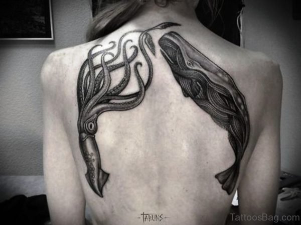 Back Octopus Shoulder Tattoo