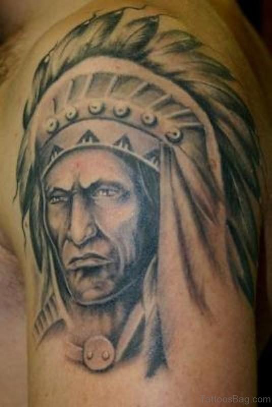 Black American Native Man Tattoo 