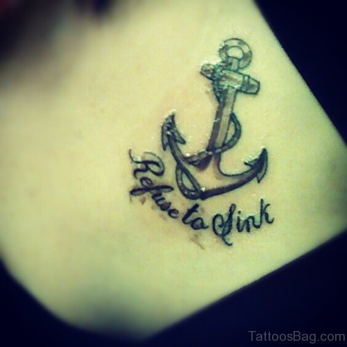 Banner Anchor Tattoo On Chest