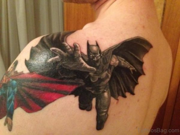 Batman Shoulder Tattoo For Women
