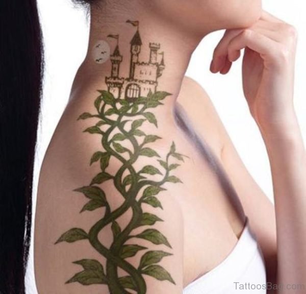 25 Sweet Vine Tattoos On Neck