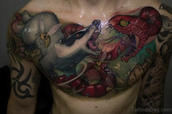 Bear And Snake Tattoo